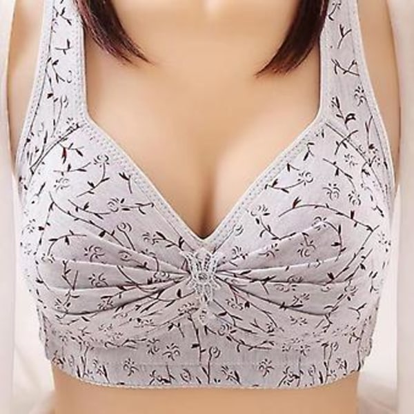 Sexig push up-behå tryckt behå trådlös bralette bröstbehåar för kvinnor underkläder plus size 42/95b Beige