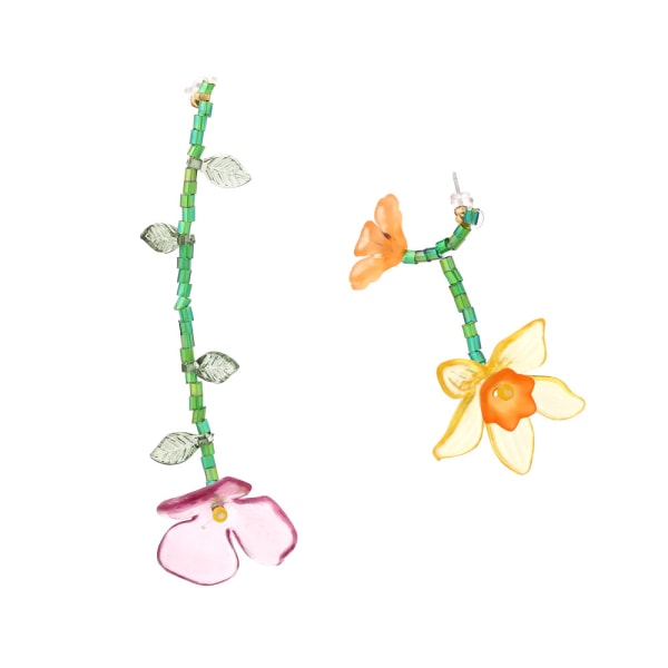 Akryl Tofs örhängen för kvinnor Resin Beaded Blommor Örhänge Be