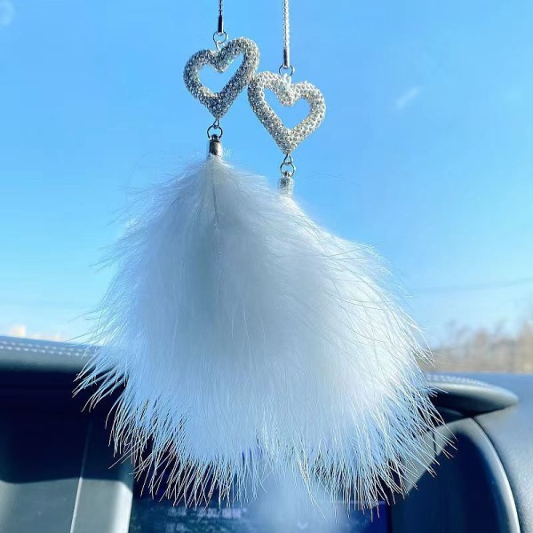 Bilhängande kärleksfjädrar prydnad bilbackspegel hängande hänge penna