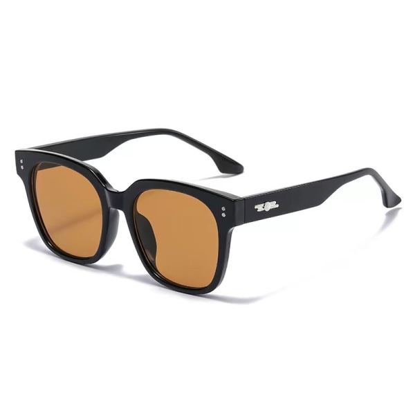 (svart) Unisex solglasögon svart båge Retro solglasögon