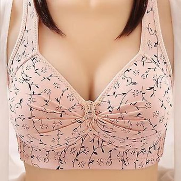 Sexig push up-behå tryckt behå trådlös bralette bröstbehåar för kvinnor underkläder plus size 42/95b Ljus lila