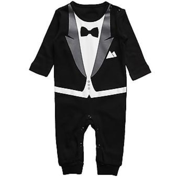 Baby Jumpsuit Romper för 6 Månader - 3 År, Spädbarn 1-årsdag Bröllop Formell Dräkt (2-3 År Svart)