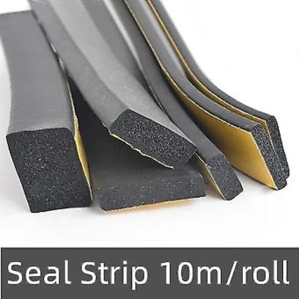 Epdm självhäftande svamp tätningslist gummi svart skum starkt ensidigt lim ljudisolerande anti-kollisionstätningspackning  2mm x 10mm x 10m