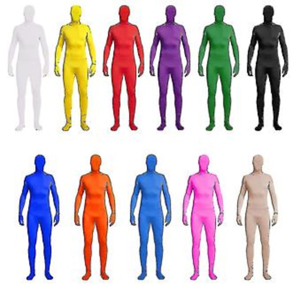 Helkropp Unisex Spandex Stretch Vuxen Dräkt Zentai Försvinnande Man Body Suit Wigslar 160CM Nude Färg