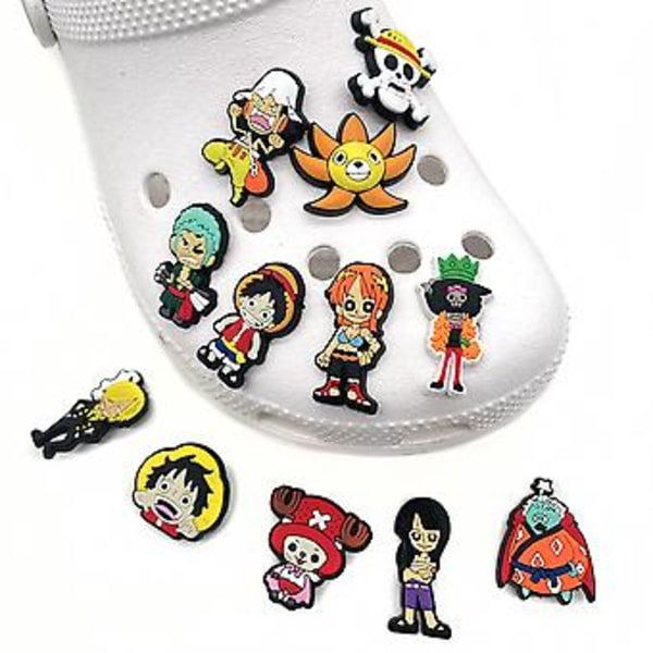 12 st/set Anime-skocharm Smycken One Piece Skocharm för DIY Croc Clog Sandaler Armband Armband Dekoration Tillbehör ( )