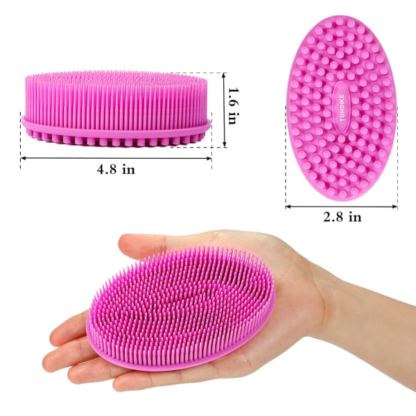 Silikonkroppsskrubb Loofah - Set med 3 Mjuka Exfolierande Kropp*