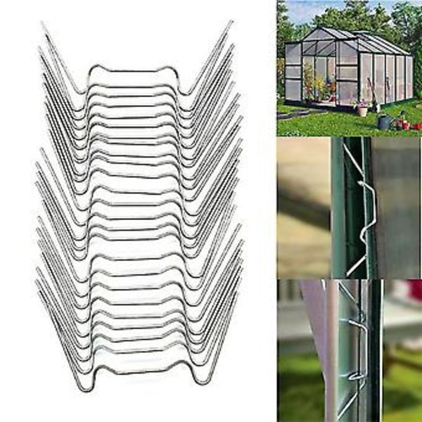 Trädgård rostfritt stål växthus glasering glas W Z typ klämmor ( W(100st)）