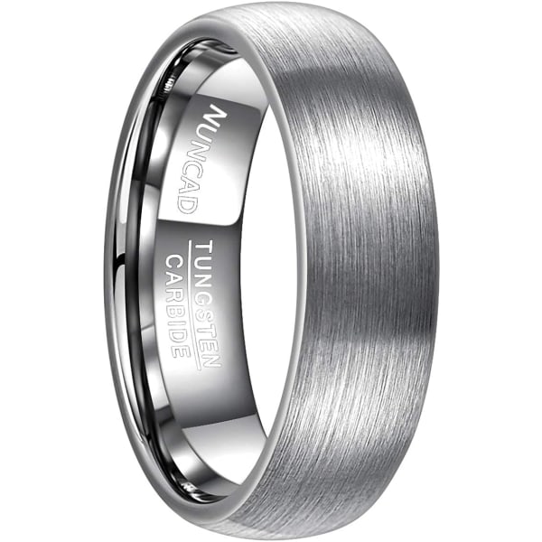 7 mm Silver White Ring Herr/Dam Mönsterlös Tungsten Ring S