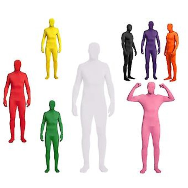 Helkropp Unisex Spandex Stretch Vuxen Kostym Zentai Försvinnande Man Body Suit Wigslar 160CM Grön