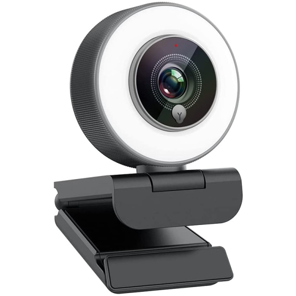 Angetube Streaming 1080P HD-webbkamera Inbyggd justerbar ringljus