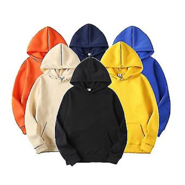 Hoodies Tröjor Herr Dam Mode Enfärgad Höst Vinter Fleece Hip Hop Hoodie Casual Toppar_cv (S vit hoodie)