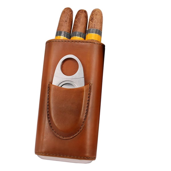 Tvåsidig hårdvara cigarr case med cigarrskärare portabel hu
