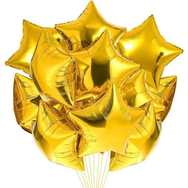 Guld Stjärnballong 50 st, Stjärnformad Ballong, Folieballonger, Sta