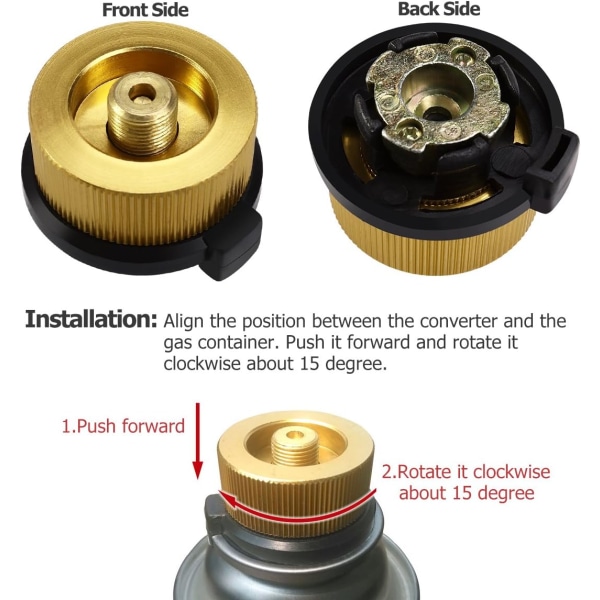 Campingbrännare. Cylinderanslutning. Överföringsadapter. Gasspets.*