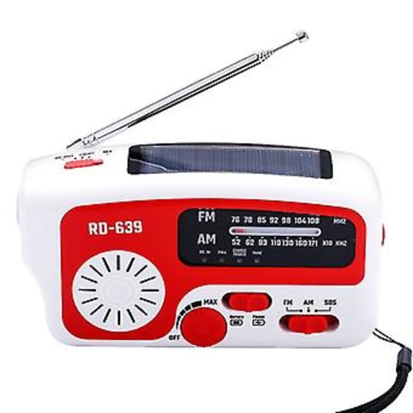 Nödradio med vev 1200mah Am/fm/sw Noaa Väder Sos Radio Bärbar Batteridriven Radio