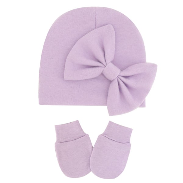 Nyfödda Bebis Hattar Vantar Set Sjukhushatt Beanie Spädbarn Rosett Hattar*