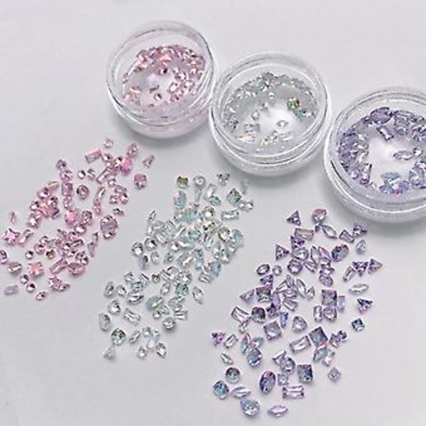 50 st Flatback Nagelstenar Mini Diamant Nagelsmycken 3d Kristall Pärlor Smycken DIY Manikyr Nageldekoration Del (Blå)