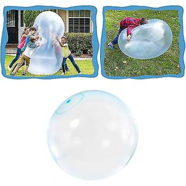 Bubbelboll leksak för vuxna barn, uppblåsbar vattenboll kul sommar strand boll mjuk gummiball utomhusspel present från Guanzai 70cm blå