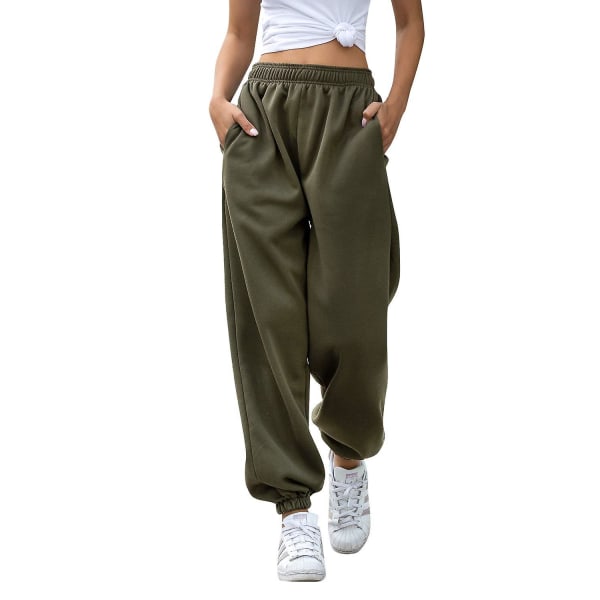 Träningsbyxor för kvinnor Cinch Bottom med fickor hög midja Army Green XL