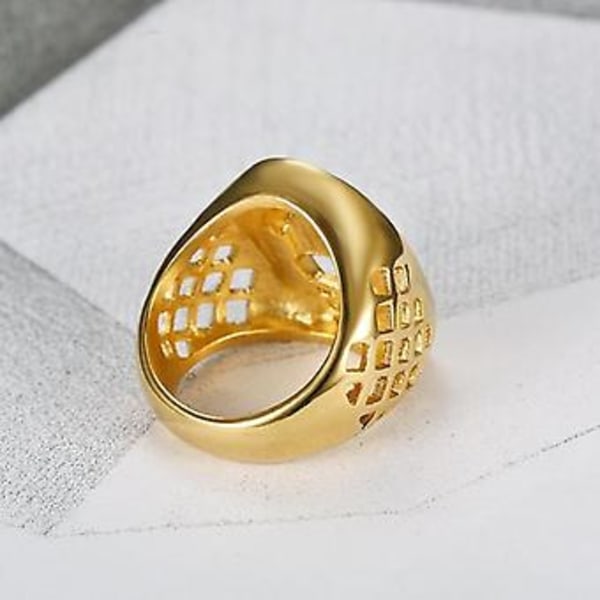 Fashion Zircon Inlaid Guld Färg Häst Män Bröllop Ring Hip Hop Punk Smycken 12 A3684-Silver