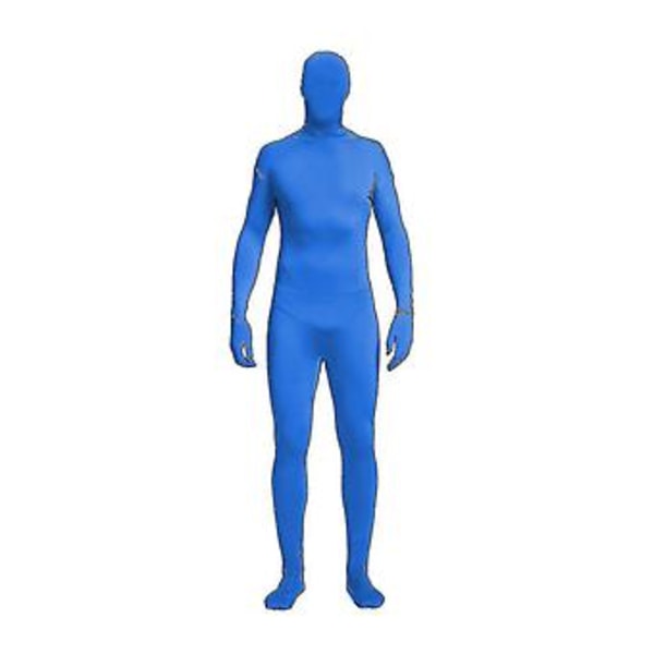 Helkropp Unisex Spandex Stretch Vuxen Dräkt Zentai Försvinnande Man Body Suit Wigslar 180CM Blå