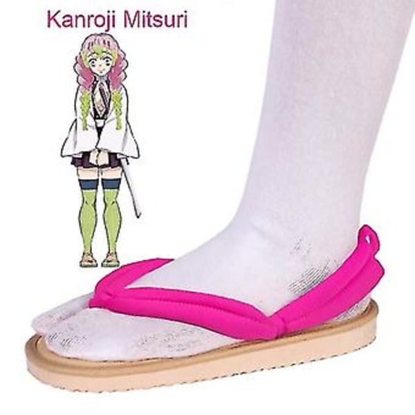 Heta Anime Demon Slayer Kimetsu No Yaiba Cosplay-tillbehör Kamado Nezuko Cosplay-träskor Kimono Flip-flops Geta Slippers Shoes 35 5