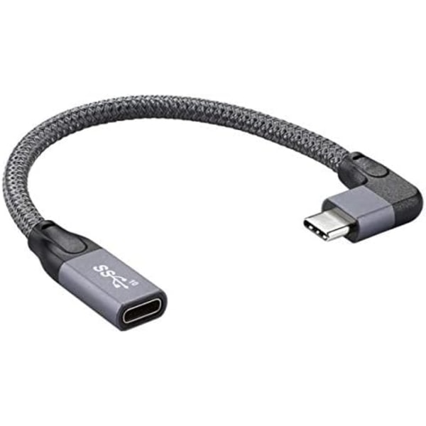 USB-C förlängningsdatakabel USB 3.1 Typ C hane till hona vänster rigg