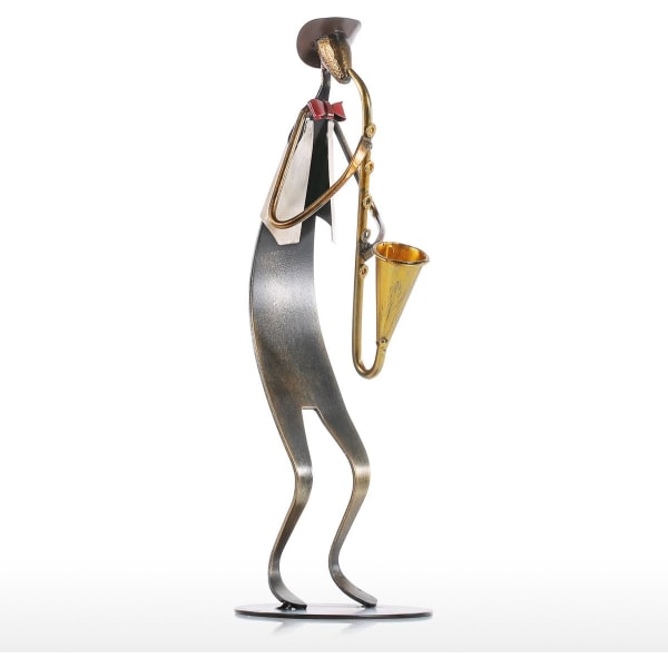 Cowboy Band musikalisk saxofon spelar metall järn skulptur hantverk