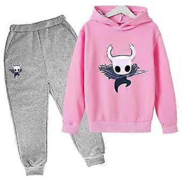 Het spel Hollow Knight Barnkläder för barn, Nya populära personliga Anime Hoodies, Harajuku Sweatshirts, Pojk Hoodie Set (100 (2 år) Mörkgrå)