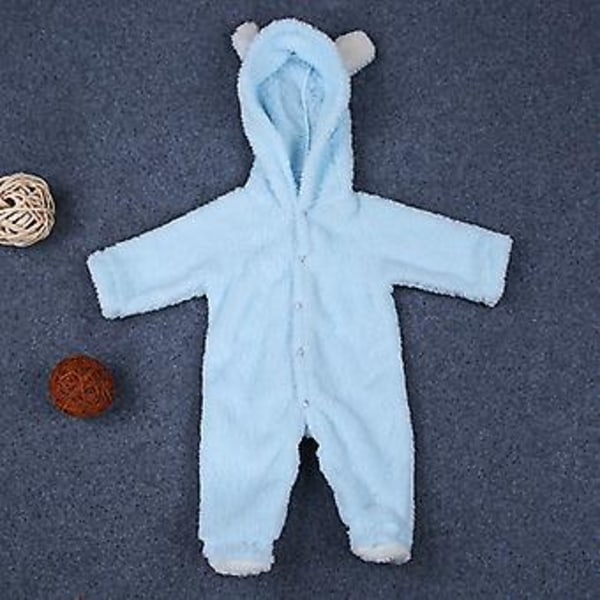 Spädbarns Teddybjörn Vintervarm Helärmad Fotöverdrag Romper Fleece Huvad Jumpsuit (3-6 Månader)