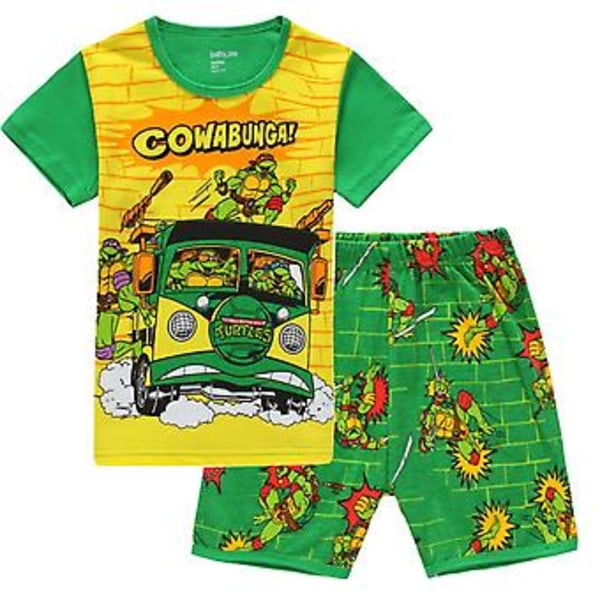 4-7 År Barn Pojkar Teenage Mutant Ninja Turtles Sommar Pyjamas Kortärmad T-shirt Shorts Set Loungewear Sleepwear Outfits (5 År B)