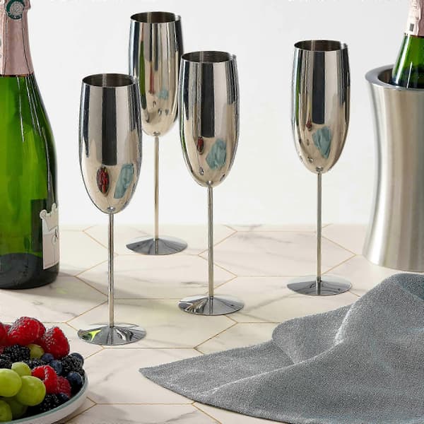 Champagneglas i rustfrit stål Champagne- og Proseccoglas - Sølv