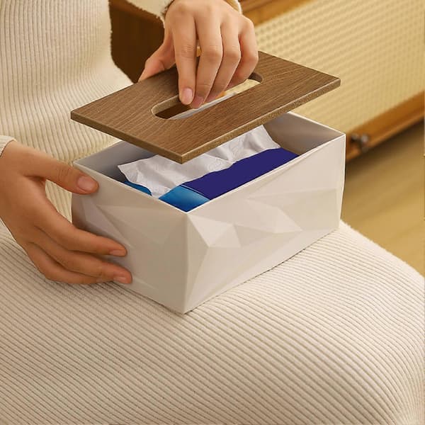 PP Servietopbevaringsboks - Slankt Professionelt Udseende - Kontor Hjem Indretning Beige