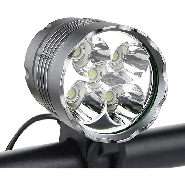 Pyöränvalot, 6000 lumenia 5 Led pyöränvalo, vedenpitävä maastopyörän etuvalo 6400mah akulla, 3 tilaa etuajovalo