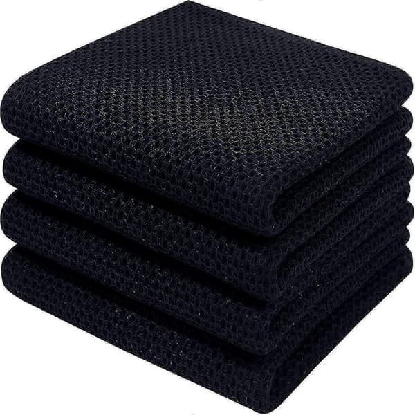 6-pack Bomulls Frotté Disktrasor - Hängögla för Köksdisk [YJD] Svart Black 34*73cm