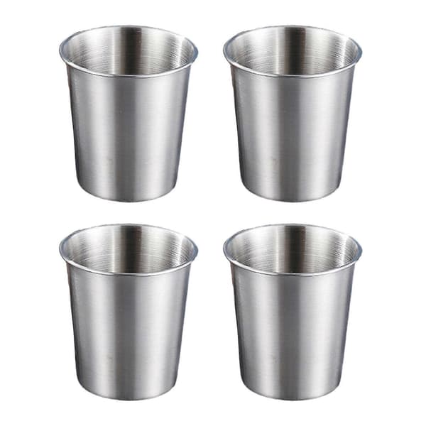 4 stk. rustfri stålglas sæt, stabelbare, rustbestandige børnekopper, drikkekopper ideelle til udendørs eventyr 260ml