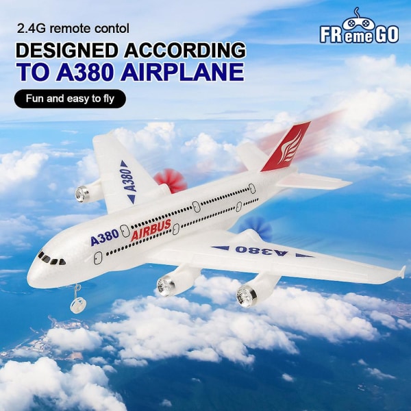 Airbus A380 Rc Lentokone Boeing 747 Rc Lentokone Kaukosäädin Lentokone 2.4g Kiinteäsiipinen lentokonemalli Rc Lentokonelelut Lapsille Pojille With 1 battery