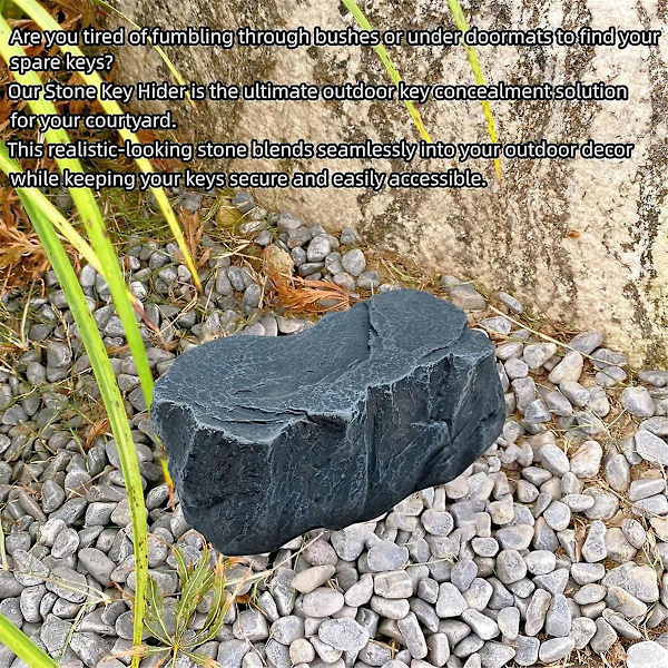 Sten Dold Nyckelbox För Utomhus - Säker Harts Reservnyckel Gömmare För Utomhus Trädgård Eller Gräsmatta (Sten Stil)