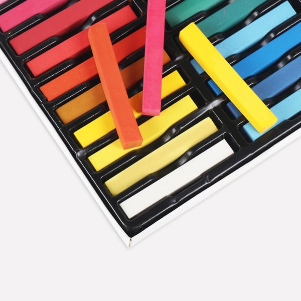 Neliönmuotoinen set 24 väriä Pehmeä Kuiva Pastelli Artist Liitu Pastellitikkut Myrkyttömät Toimistokoulun taidepiirustusmaalaustarvikkeisiin