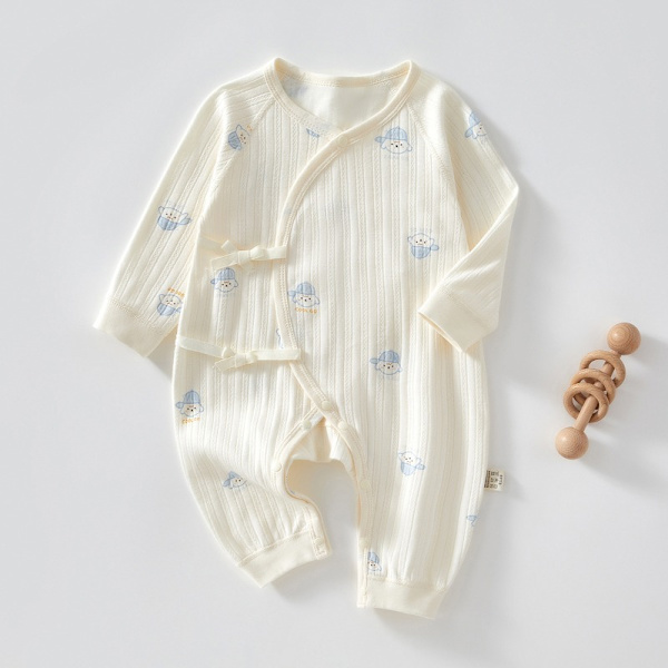 Vårogs høstbabyklær, sommerfuglklær, ren bomulls-jumpsuit uten bein, babyjumpsuit limon amarillo 59