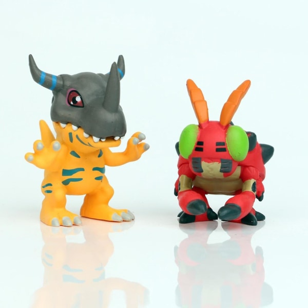 9-pack Digital Monster Äventyr Agumon Gabumon Mini Pvc Figurer Set Digimon Leksaker 1,6-2 tum lång