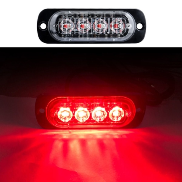 4st Strobe blinkande varningslampor RÖDA 4ST 4ST Rött Red 4Pcs-4Pcs