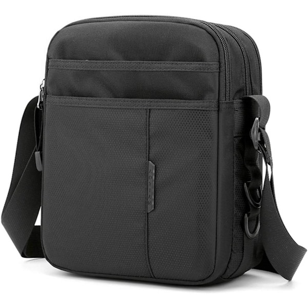 Miesten Messenger-laukku, miesten käsilaukku, olkalaukut, crossbody-laukku, miesten nyloninen olkalaukku, business crossbody-laukku, matka-, työ- ja koululaukku (musta)