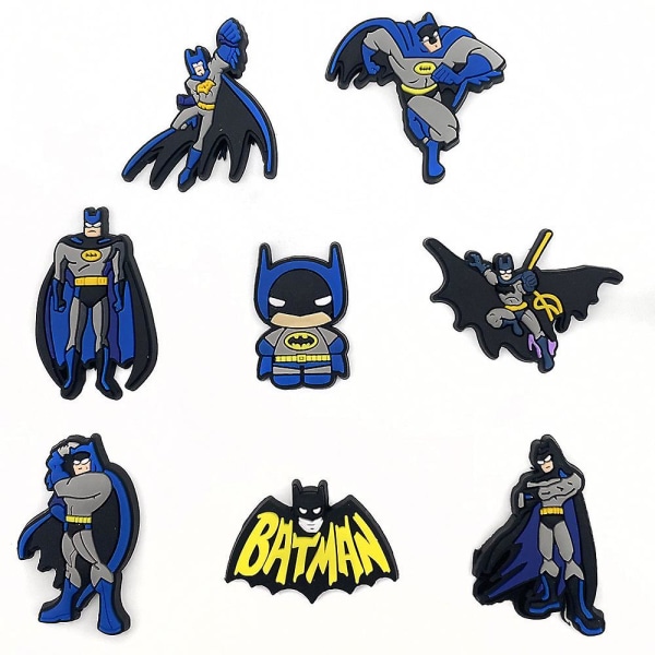 8 kpl Supersankari Batman The Dark Knight Kengät Korut Crocsille Tukkisandaalit Koristetarvikkeet Lahjat