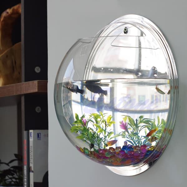 Wall Mount Clear Acrylic Bubble Fish for Tank Wall Hanging Fish Bowl Hydroponic