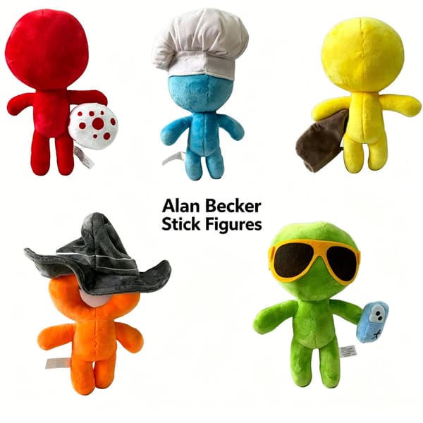 Alan Becker Stick Youtooz Pehmolelu - Oranssi hatulla