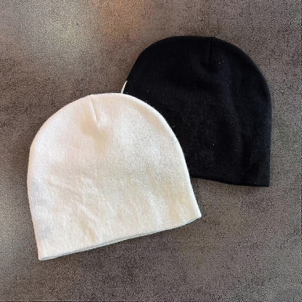 Varm Stickad Mössa Par Unisex Ull Vintermössa M Storlek 52-58cm 2 M