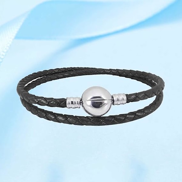 Dubbla läderarmband med berlocker för kvinnor och flickor - Smyckestillverkning med klämstift för berlocker