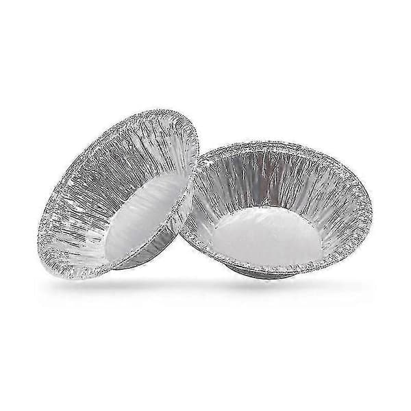 100 stk. engangsforme af aluminiumsfolie til æggetærter - Mini bageforme til desserter