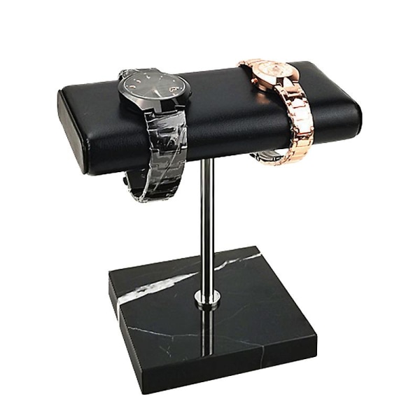 Svart Marmor Base Watch Stand Sølvfarge Metall Rod Display Rekvisitter Armbånd Smykker Length Placem